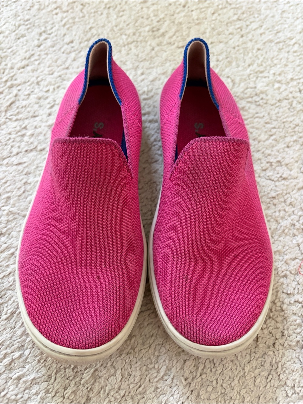 Rothy's Kids Slip-On Sneakers in Hot Pink
